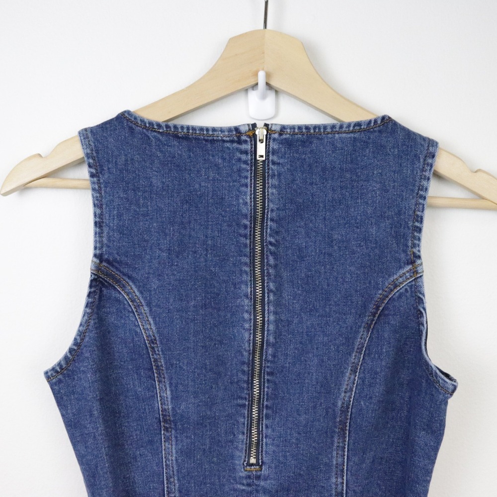 NWT ALIGNE Trish Denim Top Dark Wash Blue 2 - Picture 6 of 10